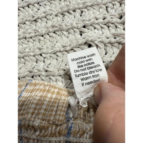 NWT Joie 2 Pc Set Cropped Long Sleeve Top Pleated Skirt Plaid Womens Medium Tan - Picture 13 of 16